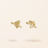 10K Gold Snake Stud Earrings