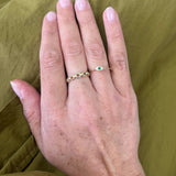 14K Gold Precious Gemstone Evil Eye Ring