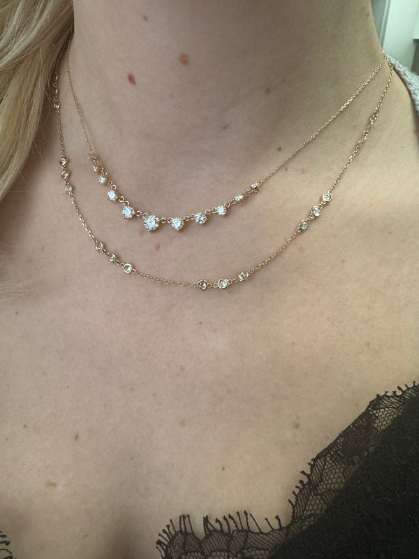 Lab Created 14K Gold Diamonds by the Yard Necklace