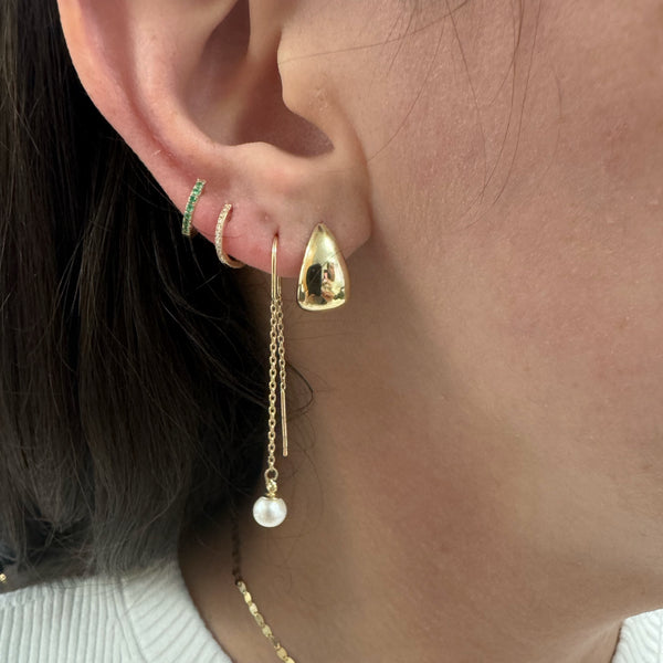 10K Gold Medium Pear Shape Stud Earrings