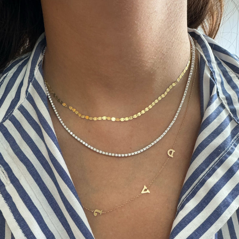 Lab Created Limited Edition 14K Gold Diamond Tennis Necklace