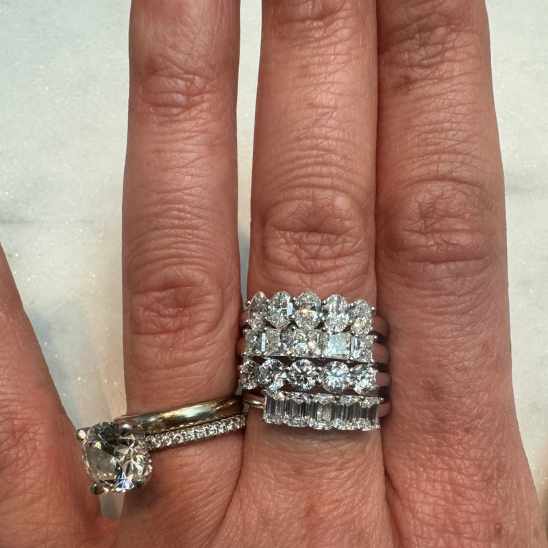 Lab Created Diamond 14K Gold Princess Cut Five Stone Ring