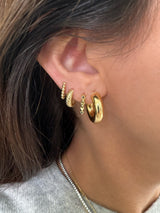 10K Gold Medium Spike Huggie Earrings