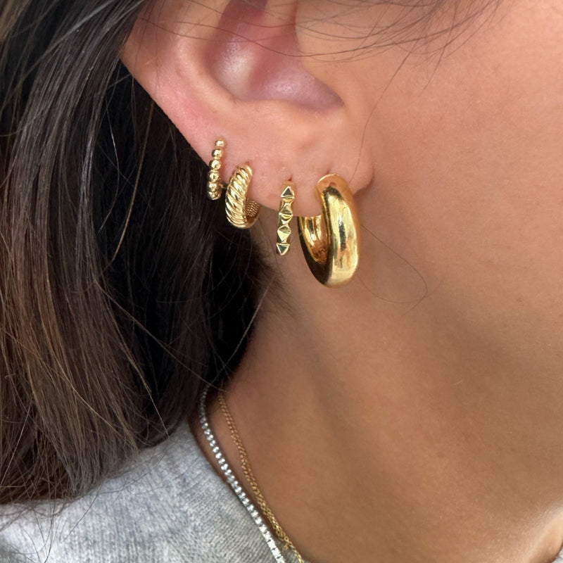 10K Gold Jumbo Open Back Hoop Earrings