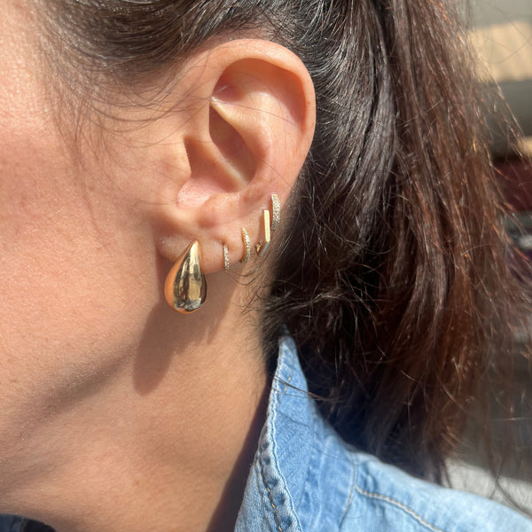 14K Gold Jumbo Pear Shape Stud Earrings