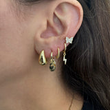 Sterling Silver Gold Plated Pear Shape Studs