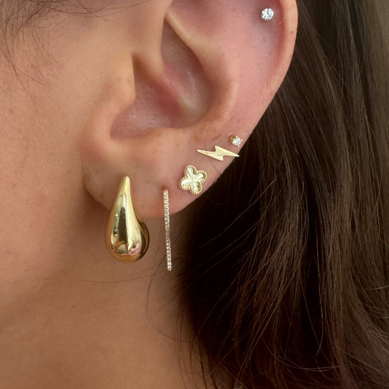 10K Gold Jumbo Pear Shape Stud Earrings