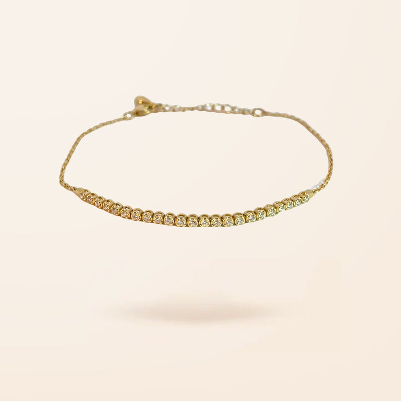 Lab Created 14K Gold Diamond Half Way Tennis Bracelet