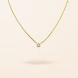 14K Gold Mini Diamond Bezel Necklace