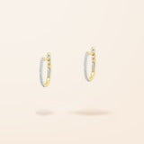 14K Gold Mini Oval Diamond Hoop Earrings