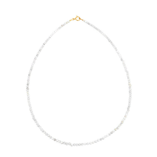 Sterling Silver Gold Plated Moonstone Bead Necklace