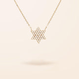 14K Gold Diamond Pavé Star of David Necklace