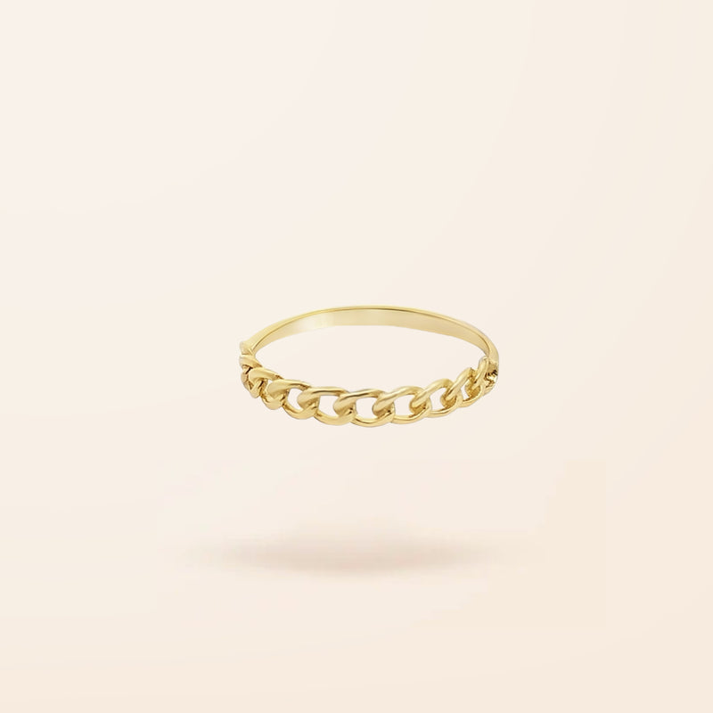 10K Gold Small Chain Ring