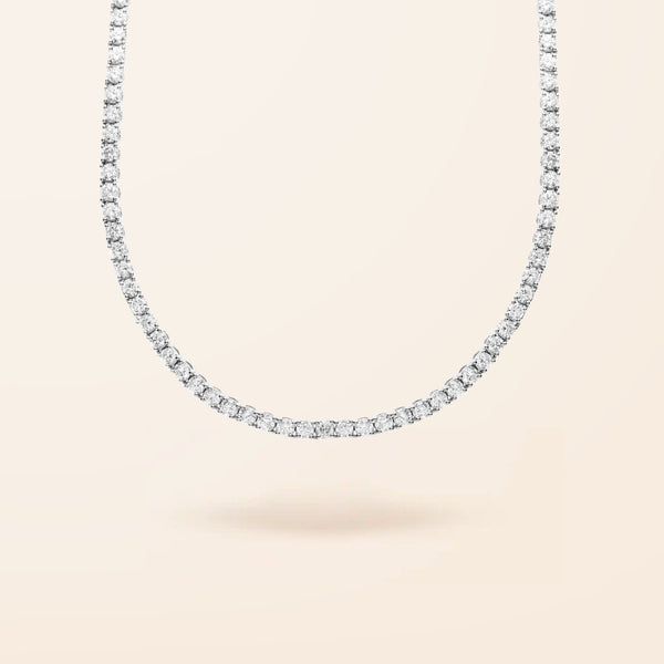 Lab Created Limited Edition 14K Gold Diamond Tennis Necklace