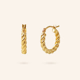 10K Gold Small Twist Hoop Earrings