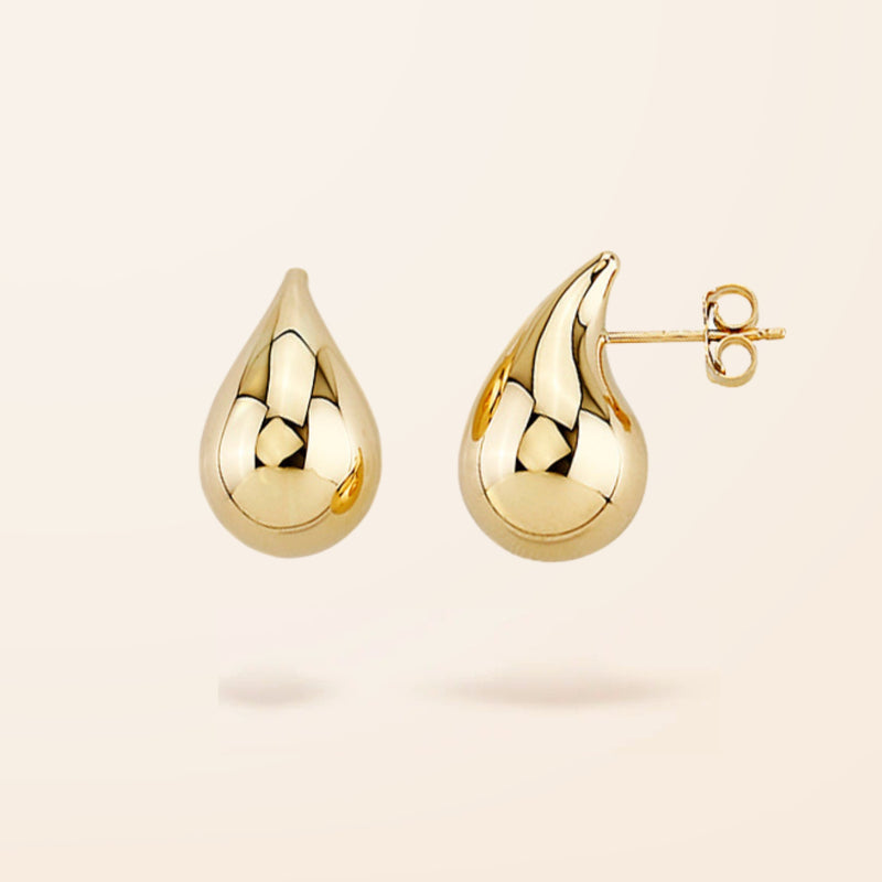 10K Gold Ultra Jumbo Pear Shape Stud Earrings