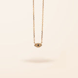 14K Gold Ultra Mini Diamond Evil Eye Necklace