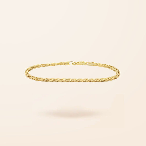 10K Gold Wheat Chain Bracelet