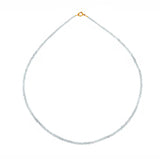 Sterling Silver Gold Plated White Topaz Bead Necklace