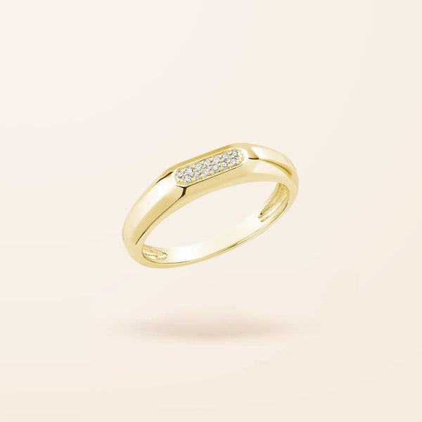 10K Gold Diamond Bar Ring
