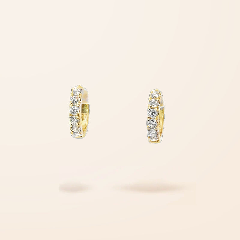 Lab Created Limited Edition 10K Gold Bold Diamond Huggie Earrings