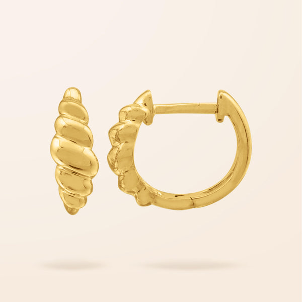 10K Gold Croissant Huggie Earring