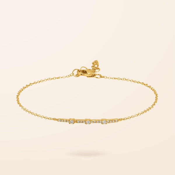 14K Gold Diamond Bar Bracelet