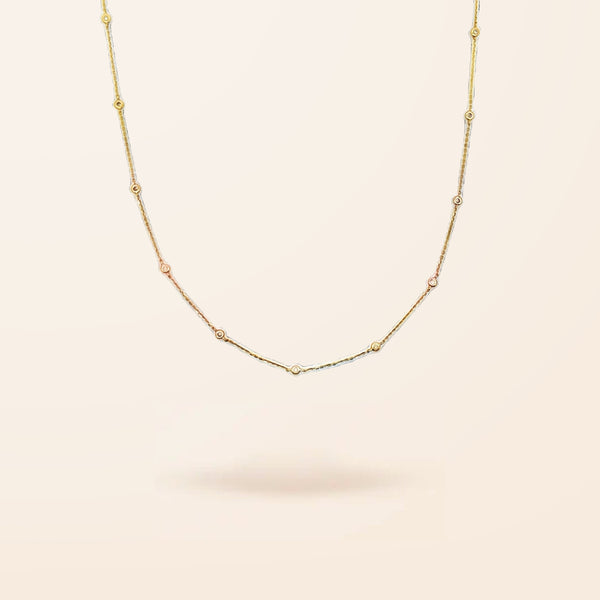 14K Gold Mini Diamonds By The Yard Necklace