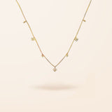 14K Gold Diamond Clover Drop Necklace