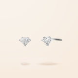 Lab Created 14K Gold Diamond Cut Diamond Stud Earrings