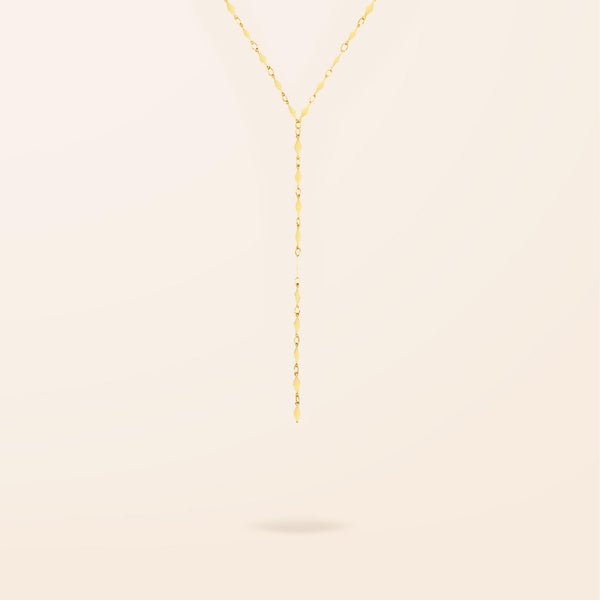 10K Gold Disco Lariat Necklace