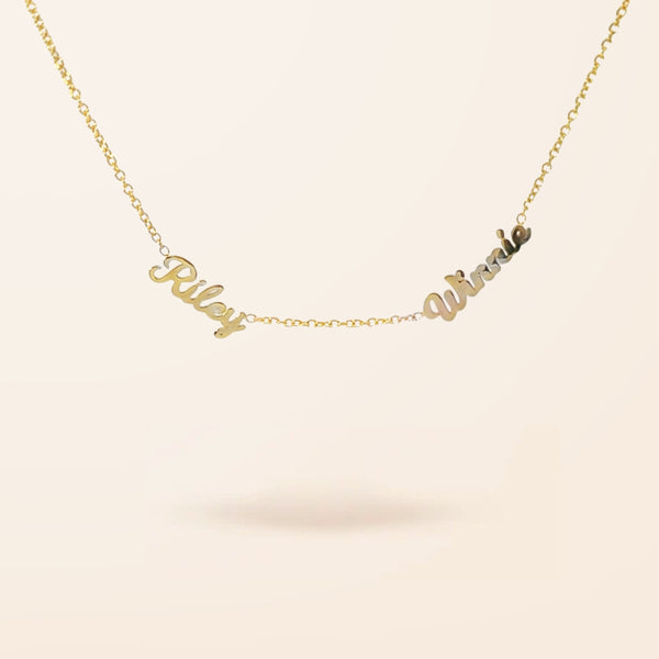 10K Gold Double Name Necklace