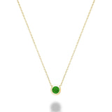10K Gold Bezel Set Precious Gemstone Necklace