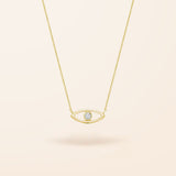 10K Gold Diamond Evil Eye Necklace