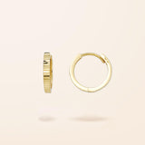 10K Gold Medum Fluted Huggie Earrings