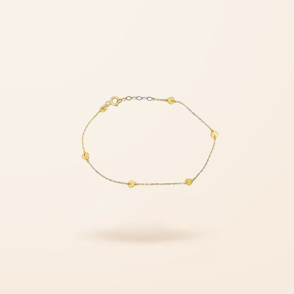 10K Gold Multiple Heart Bracelet