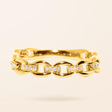 14K Gold Flexible Diamond Chain Ring