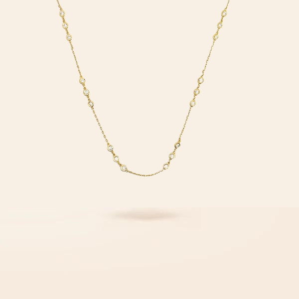 Lab Created 14K Gold Diamonds by the Yard Necklace