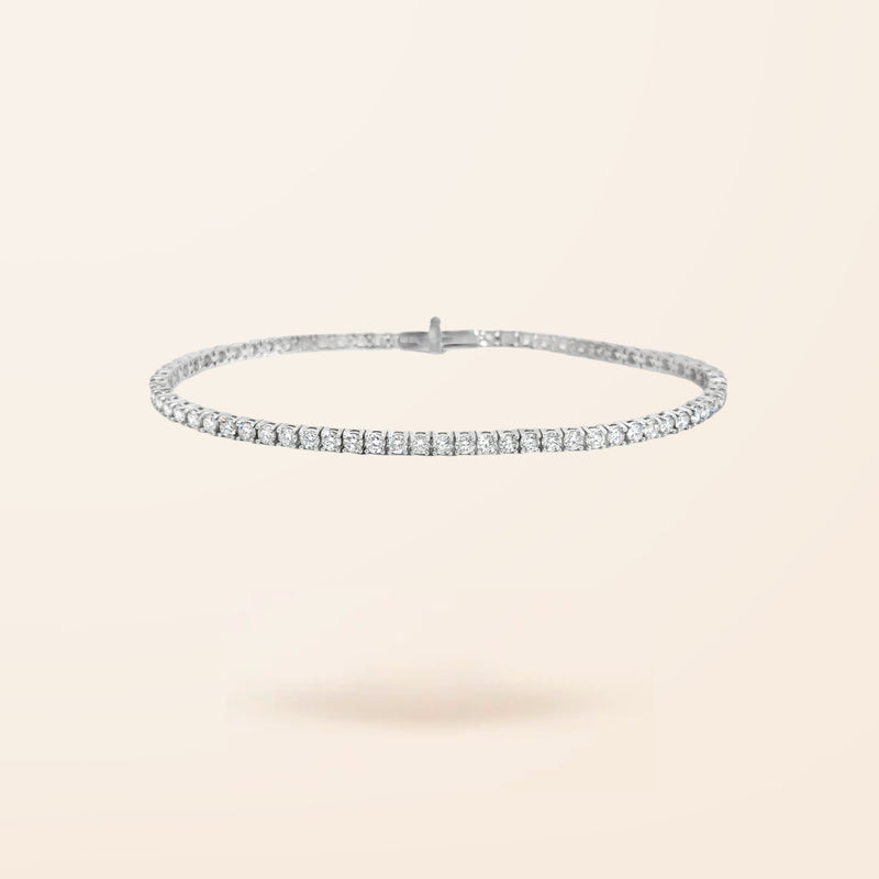 Lab Created 14K Gold Line Diamond Tennis Bracelet (3.14ct TW)