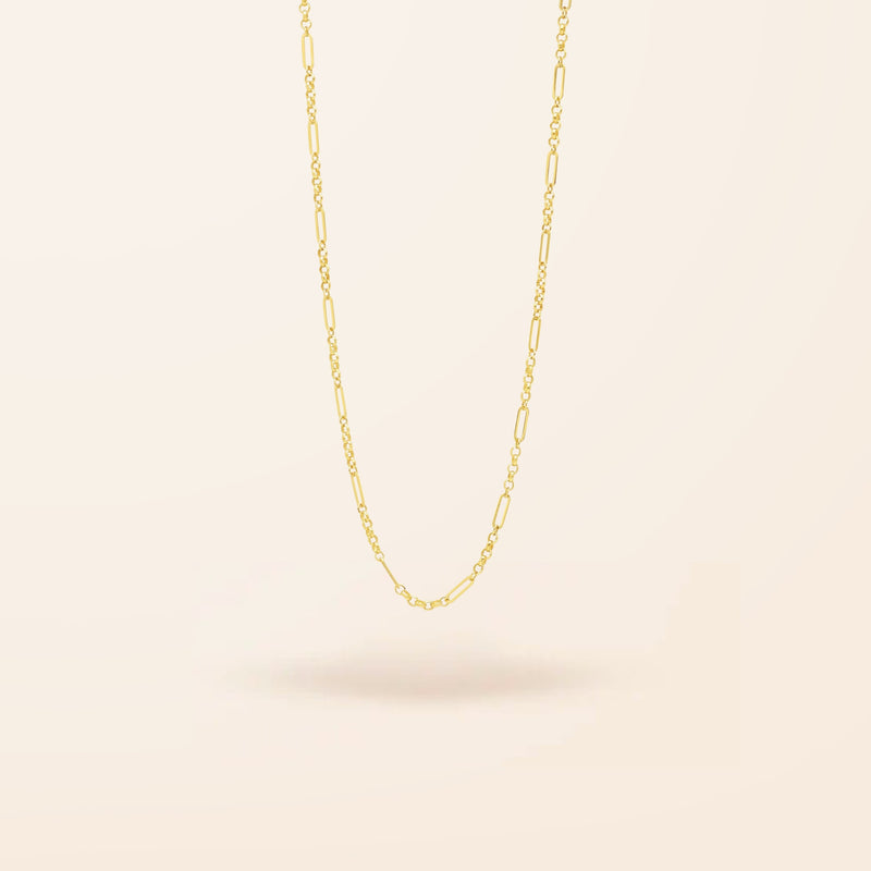 10K Gold Mini Mixed Link Necklace