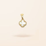 10K Gold Mother of Pearl Clover Charm