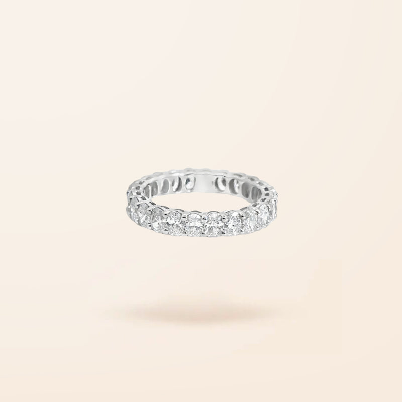 Lab Created 18K Gold Oval Cut Diamond Eternity Band