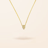 14K Gold Diamond Pave Pear Shape Necklace