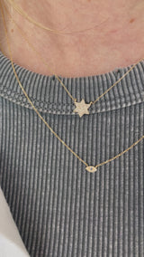 14K Gold Diamond Pavé Star of David Necklace