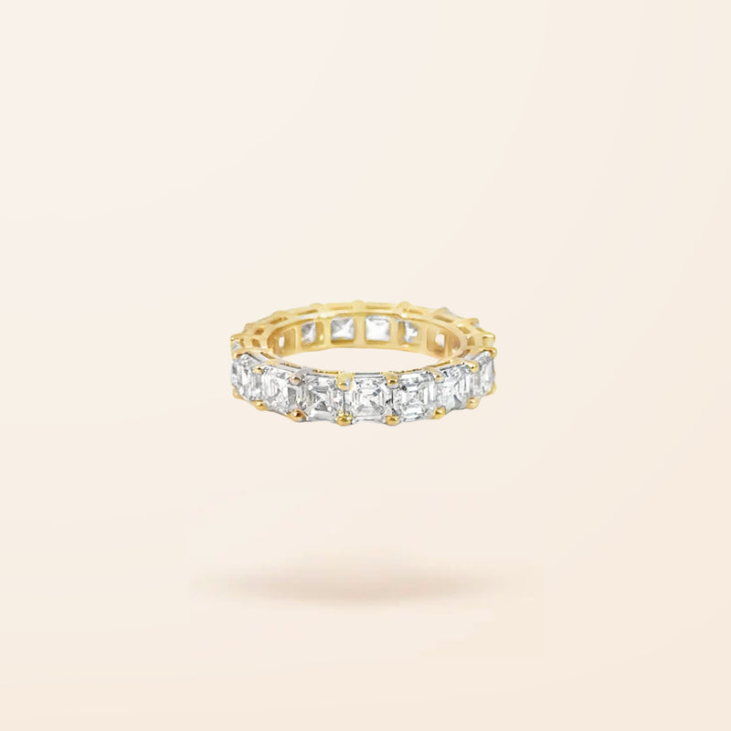 Lab Created 18K Gold Princess Cut Diamond Eternity Band