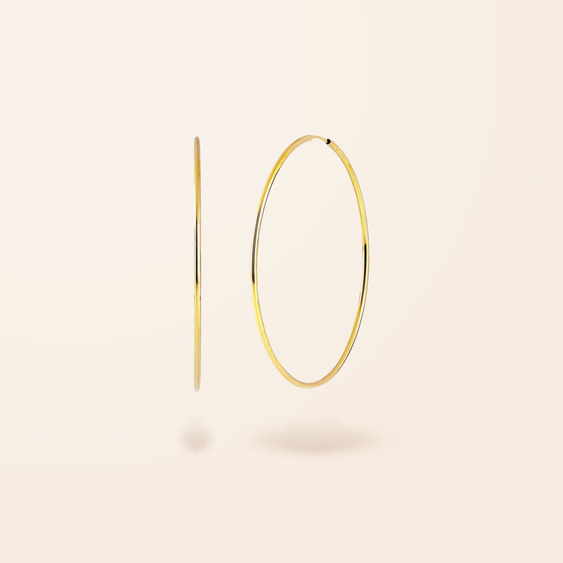 10K Gold Endless Hoop Earrings