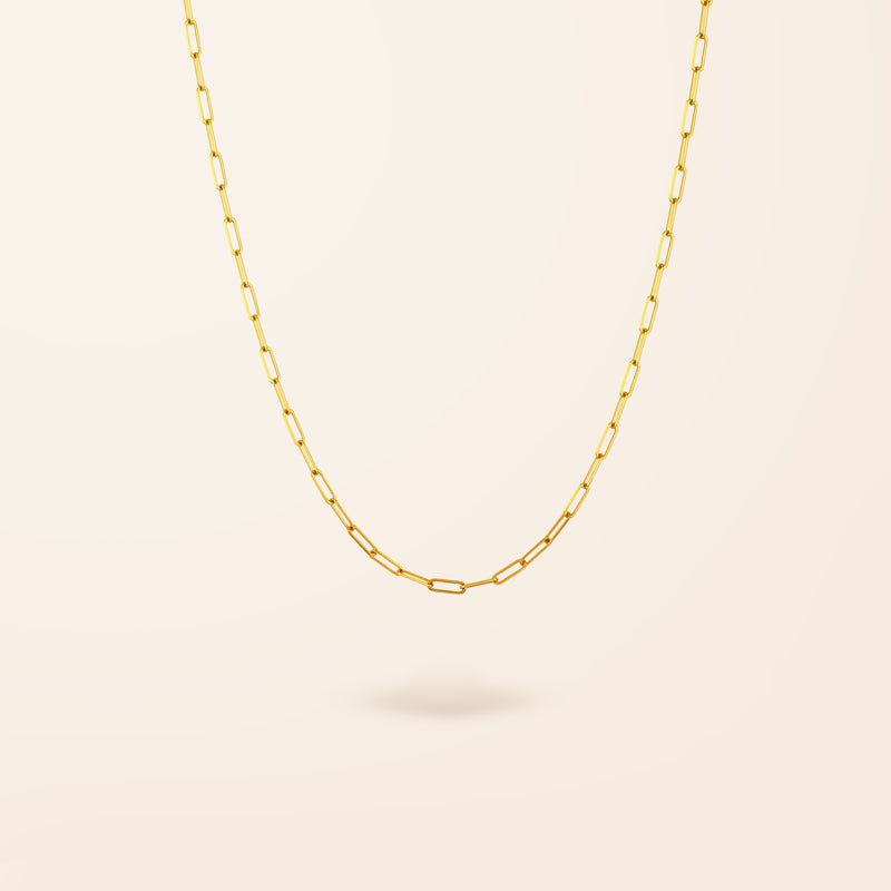 10K Gold Medium Paper Clip Necklace