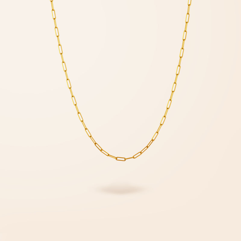 10K Gold Mini Paper Clip Necklace