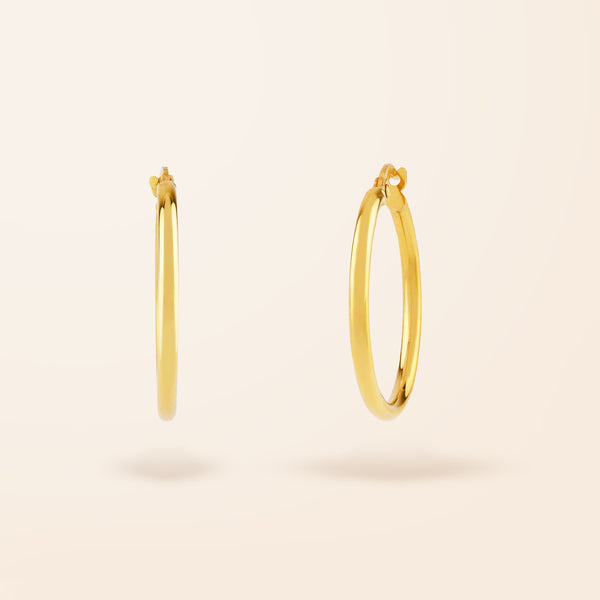 10K Gold Skinny Hoop Earrings