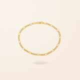10K Gold Figaro Chain Bracelet